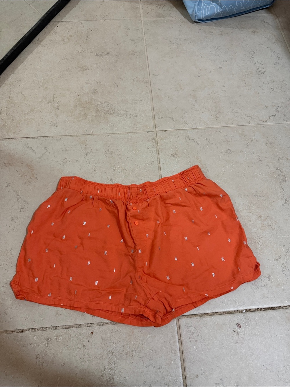 PINK Victoria's Secret Coral Logo-Print Shorts